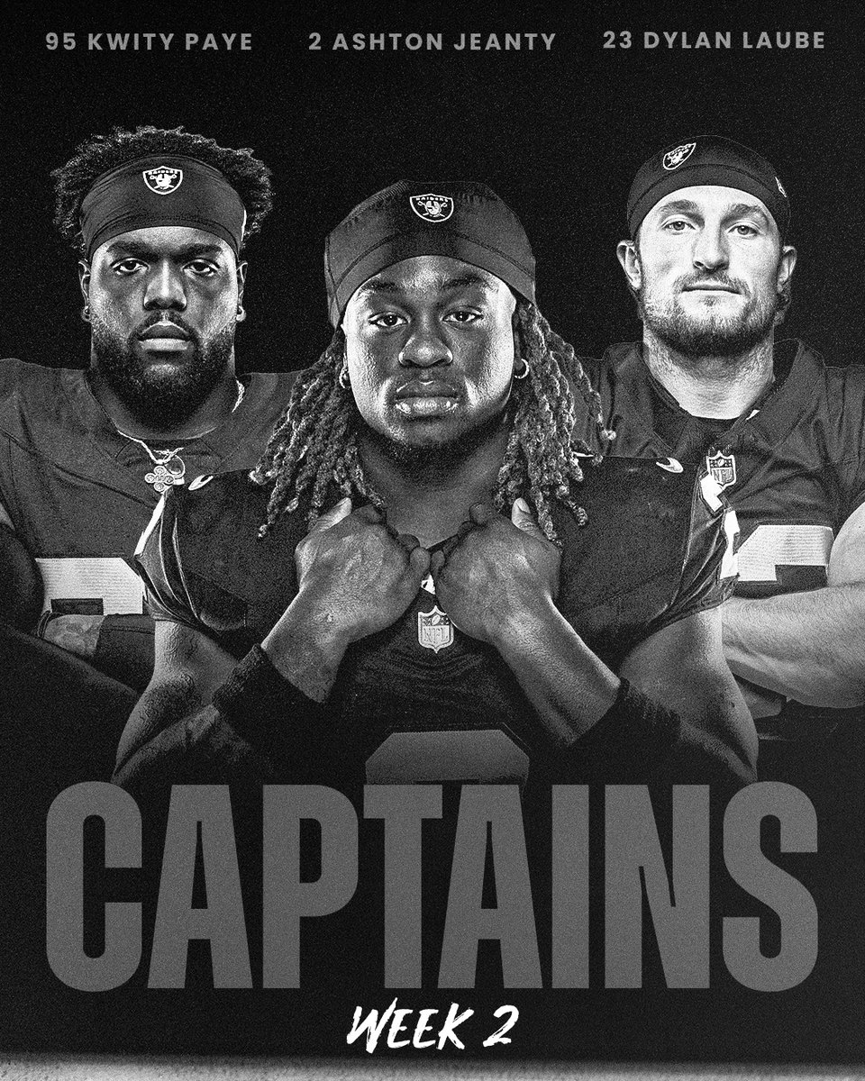 Raiders's tweet photo. Leading the charge for Week 2.  

Read more ➡️ https://t.co/jX8DwgRGX7

 #LVvsLAC https://t.co/BcsCTuPvkZ