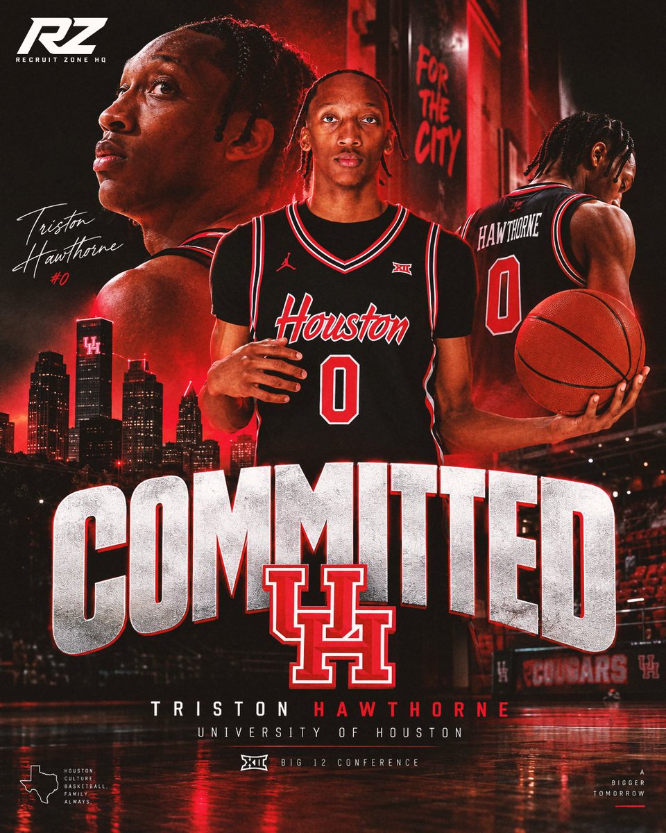 RecruitZoneHQ's tweet photo. ✅ RZ COMMITTED ✅

4⭐️ Triston Hawthorne (@Thawthorne12) 
2027 | South Jones (MS) | 6’7 PF

@247Sports No. 90 overall

➜ Houston (@UHCougarMBK)