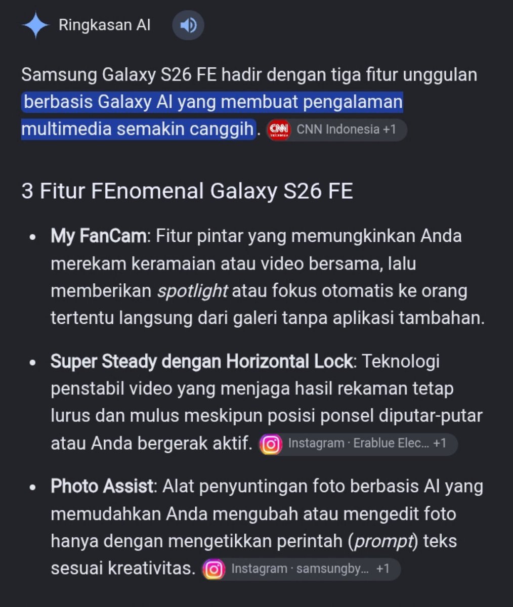 Maadz4You's tweet photo. @samsungID 3 fitur FEnomenal di #GalaxyS26 FE adalah [My FanCam],[Photo Assist],&amp;[Horizontal Lock]. Favorit aku yang [my FanCam] karena bagus banget pengen deh ganti ke Galaxy S26 FE😍🥳✨️ #ItsFEnomenal  #SearchS26FE #GalaxyAI https://t.co/hciTGFb2V9