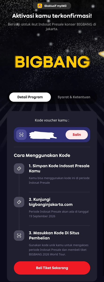 atyfte's tweet photo. OPEN JASWAR TICKETING BIGBANG 2026-2027 WORLD TOUR < XX : COSMOS > IN JAKARTA

Fee start from 250k
✅incl Kode INDOSAT 
Data Pribadi
Self Payment

Slot terbatas!!

tags wts wtb tiketjastipjaswar bigbang
#wts #wtb #BIGBANGCOSMOS #zonauang
#BIGBANGWORLDTOUR https://t.co/oxh5LZNyuK