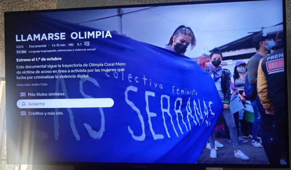 OlimpiaCMujer's tweet photo. Llegamos a Netflix💪🏽🔥 @netflix
¡Va Documental a Netflix! 🎬 ESTRENO 01 DE OCTUBRE 2026.
Nominad al Ariel @premiosariel

Y tú puedes verlo antes: Este 26 y 27 de Septiembre en Izúcar de Matamoros y en mi tierra natal Huauchinango; Puebla. 

¡Qué nervios! https://t.co/ZhkvOujqrk