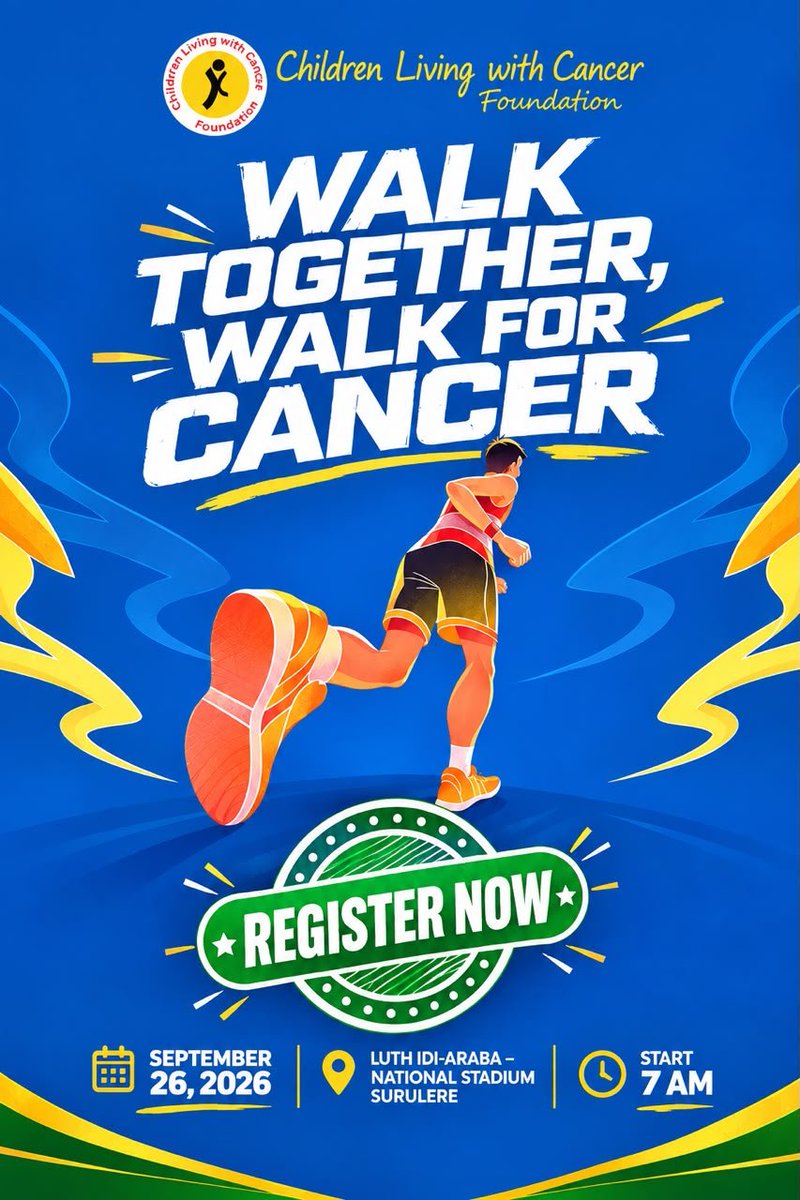 CLWCFNG's tweet photo. Get ready! Get ready!

The CLWCF Walkathon for Childhood Cancer is coming up soon.

 Let’s all walk together, stronger, louder. One goal, one cause. Childhood Cancer 🔊.

#childhoodcancerawarenessmonth #childhoodcancerawareness #walkathon #walkforcancer https://t.co/f0yHmpEdvZ