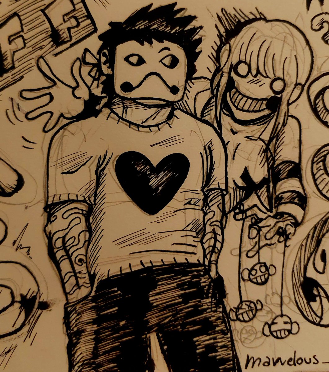 marvelous_bag's tweet photo. Posting my old OFF art part 7 
(p.s. the burnt elsen was the ink that spilled by accident)
#offrpg #offmortisghost #offthebatter https://t.co/kN3R1L4j7V