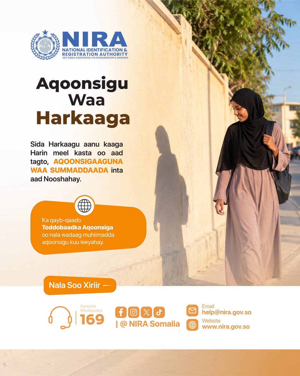 NIRASomalia's tweet photo. Dad kala duwan oo Soomaaliyeed ayaanu weyddiinay waxa uu Aqoonsigu uga dhiggan yahay.
#IDDay #IdentityDay #MyIdentityMyShadow #IdentityMatters
👇🏾 https://t.co/xSh4bLfBNv