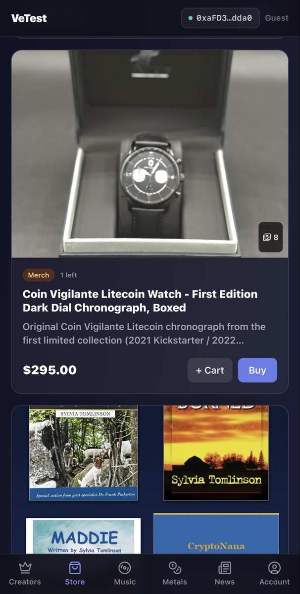 CryptoNana4LTC's tweet photo. Check out these Original Coin Vigilante Litecoin watches from the brand’s first limited collection (Kickstarter 2021 / delivered ~2022). Two complementary pieces: dark dial/black strap and cream dial/brown strap. Both in original branded boxes with Genesis block hash engraving. 
Pay with crypto on @VeTest_2017 @lisamightydavis @VeTestNews @jonnylitecoin @ltcunderground @MASTERBTCLTC
@RoadtoRoota @litecoin_bull @LTCTheRightCoin 

https://t.co/Q3daYmUI7m