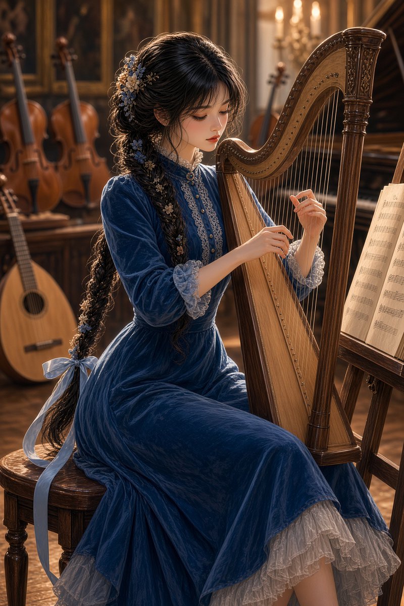 PerfectWorldIA_'s tweet photo. Da série "Musicistas" , a harpista.
Seu toque delicado nos traz a sonoridade desse instrumento deslumbrante.
@imagine & @grok
.
#IAart
#music
#perfectworldia https://t.co/eOdUEa7EwP
