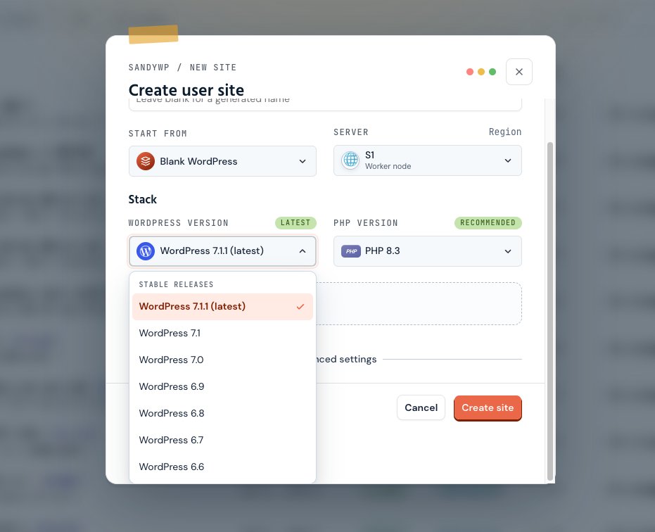SandyWPcom's tweet photo. WordPress 7.1.1 is available in SandyWP now! 🥳 https://t.co/kniIctUAqT
