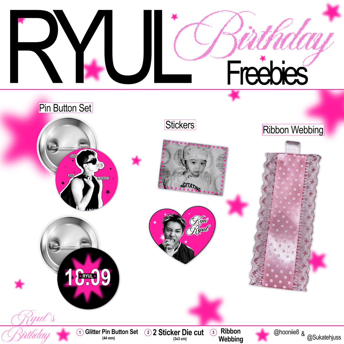 hooniie8's tweet photo. hi ryulmania &amp; shotties👋🏻💗 
kalau aku mau bagi-bagi freebies ini buat ultah ryul telat ga sih…aku mau tes ombak dulu deh kalo kalian minat aku mau open di 25.9 yaa🤩

rt &amp; like are appreciated! thankyou🫶🏻 https://t.co/r1TDo1tFPt