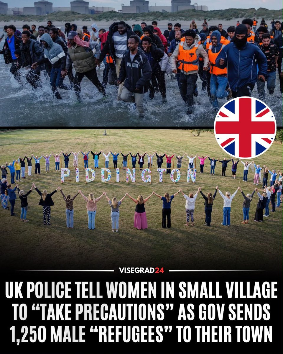 visegrad24's tweet photo. UK police are urging women in the tiny Oxfordshire village of Piddington to “take precautions” as the government pushes ahead with plans to house up to 1,256 single adult male asylum seekers next to their community.

Women in the village say they are taking self-defense classes, installing CCTV and changing their daily routines over fears for their safety. Around 133 female residents have written to all 266 women MPs warning that their “safety, security and freedoms will be under threat.”

The proposed asylum center would accommodate more than three times the entire population of Piddington, which has roughly 350 residents.