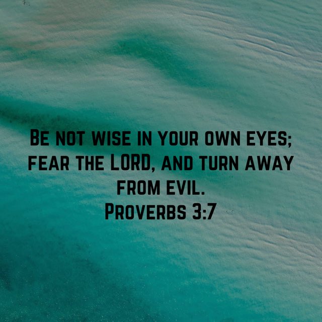EricPel63232844's tweet photo. Proverbs 3:7 #proverbs37 #benotwiseinyourowneyes #fearthelordandturnawayfromevil #esv #oldtestament #oldtestamentverse #god #jesus #jesuschrist #jesuscalling #holyspirit #holybible #bible #bibleverse #bibleverseoftheday https://t.co/aPQeP7MiM5