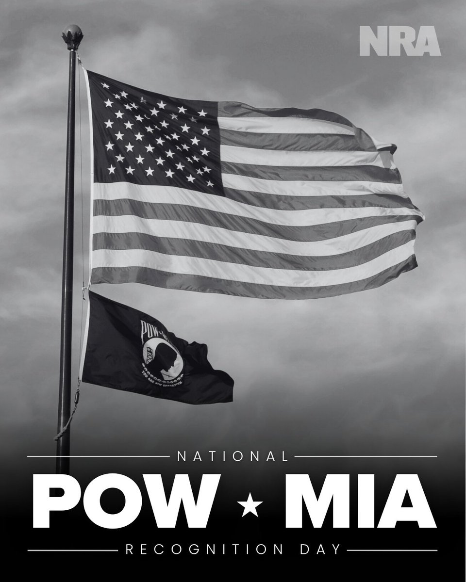 NRA's tweet photo. Today, we remember all the American service members who were prisoners of war or are listed as missing in action.

From all of us at the NRA, you are not forgotten. 🇺🇸 https://t.co/HjRPfNgFL3