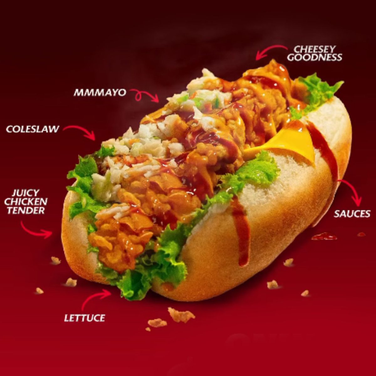 Dexerto's tweet photo. KFC has released its own version of the hot dog in Trinidad and Tobago

The Krunch Dawg features a fried chicken tender served inside a bun with coleslaw, lettuce and sauces https://t.co/MvnKrLwmHC