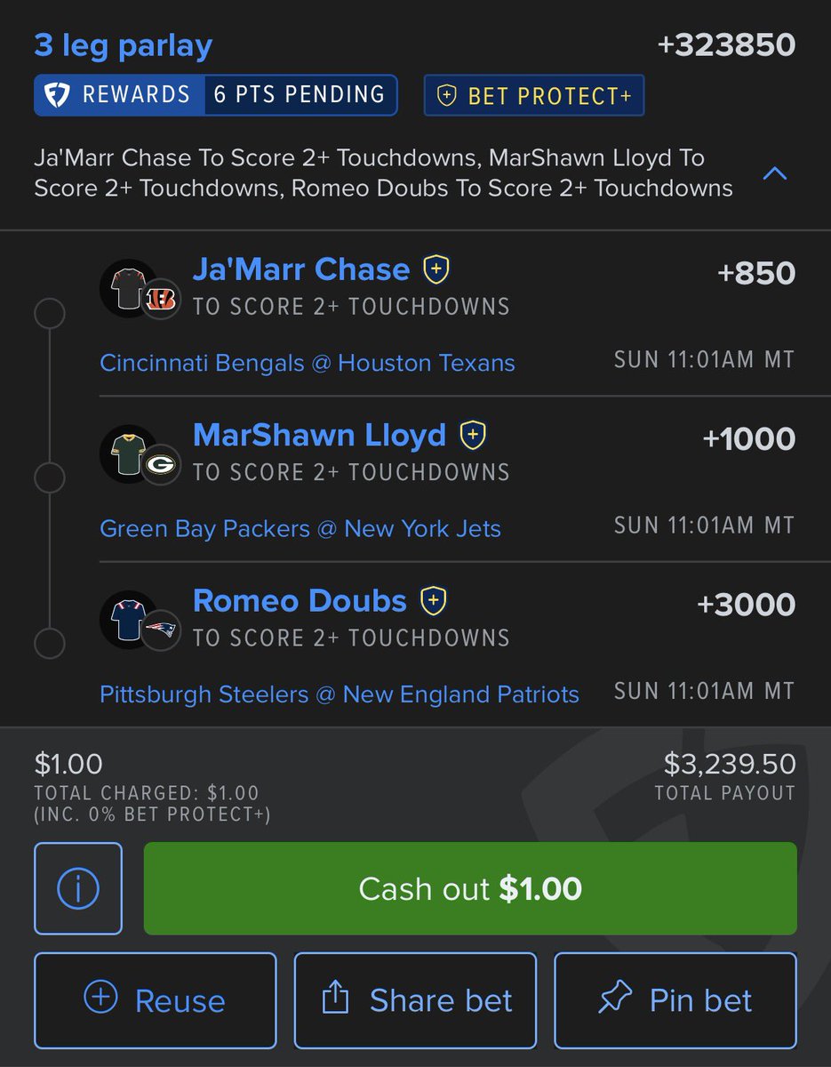 JBandGomie's tweet photo. Our first 2 Touchdown Lotto of the Weekend 🙌👀😎🏈🙏 https://t.co/8jm9uH1s2g