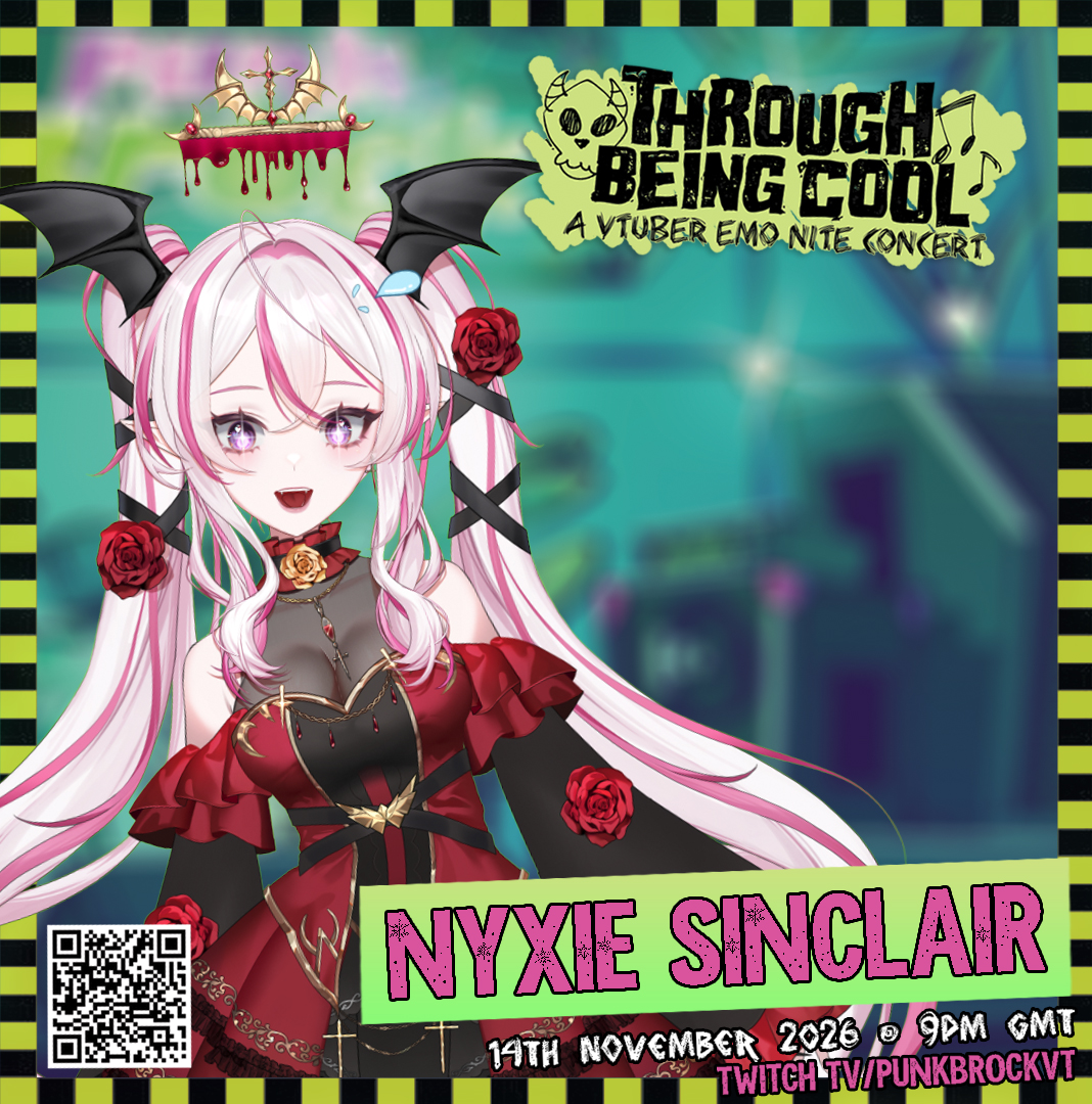 NyxieSinclair's tweet photo. SPECIAL ANNOUNCEMENT
I’ve been waiting so long to finally share this with you all…
I’m incredibly honored and excited to announce that I’ll be taking part in the #throughbeingcoolvt concert on November 14th!
It’s such a privilege to be part of this wonderful event, and I can’t wait to share the stage with so many amazing performers. I’ll be bringing my voice, my heart, and perhaps just a little bit of chaos along with me.
So polish those boots, sharpen your eyeliner, and get ready to rock…
We’ll see you on November 14th!!! 🌹🦇