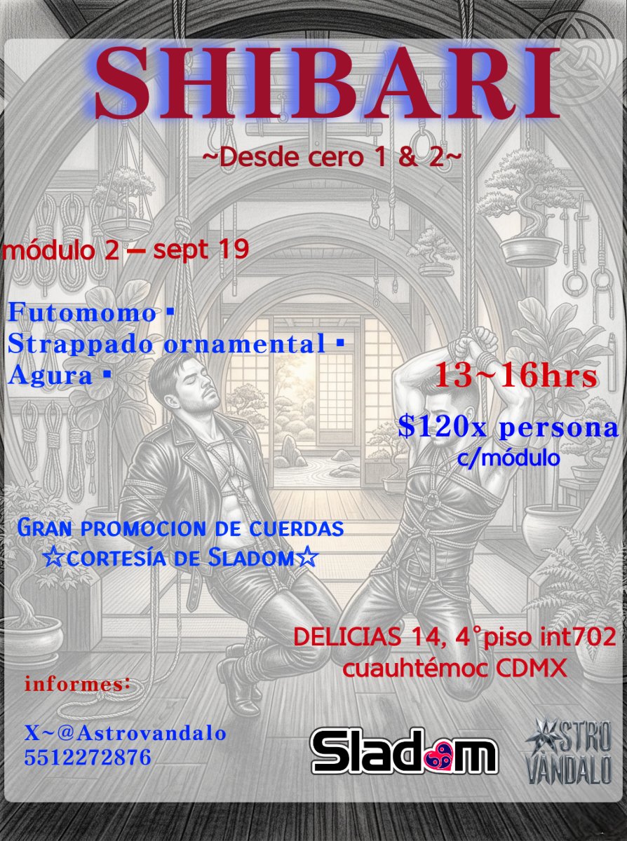 Sladom1's tweet photo. ¡Ven a perfeccionar tu técnica y aprender nuevas maneras de atar a un conejito!
Confirma asistencia con : Astrovándalo @Astrovandalo o por MD de #Sladom ✨🪢
https://t.co/6rmZ1mqKuA
.
.
#sladom #shibari #bondage #shibaribondage #fetish #ropebunny #rigger #google https://t.co/WiMaOMJTE4