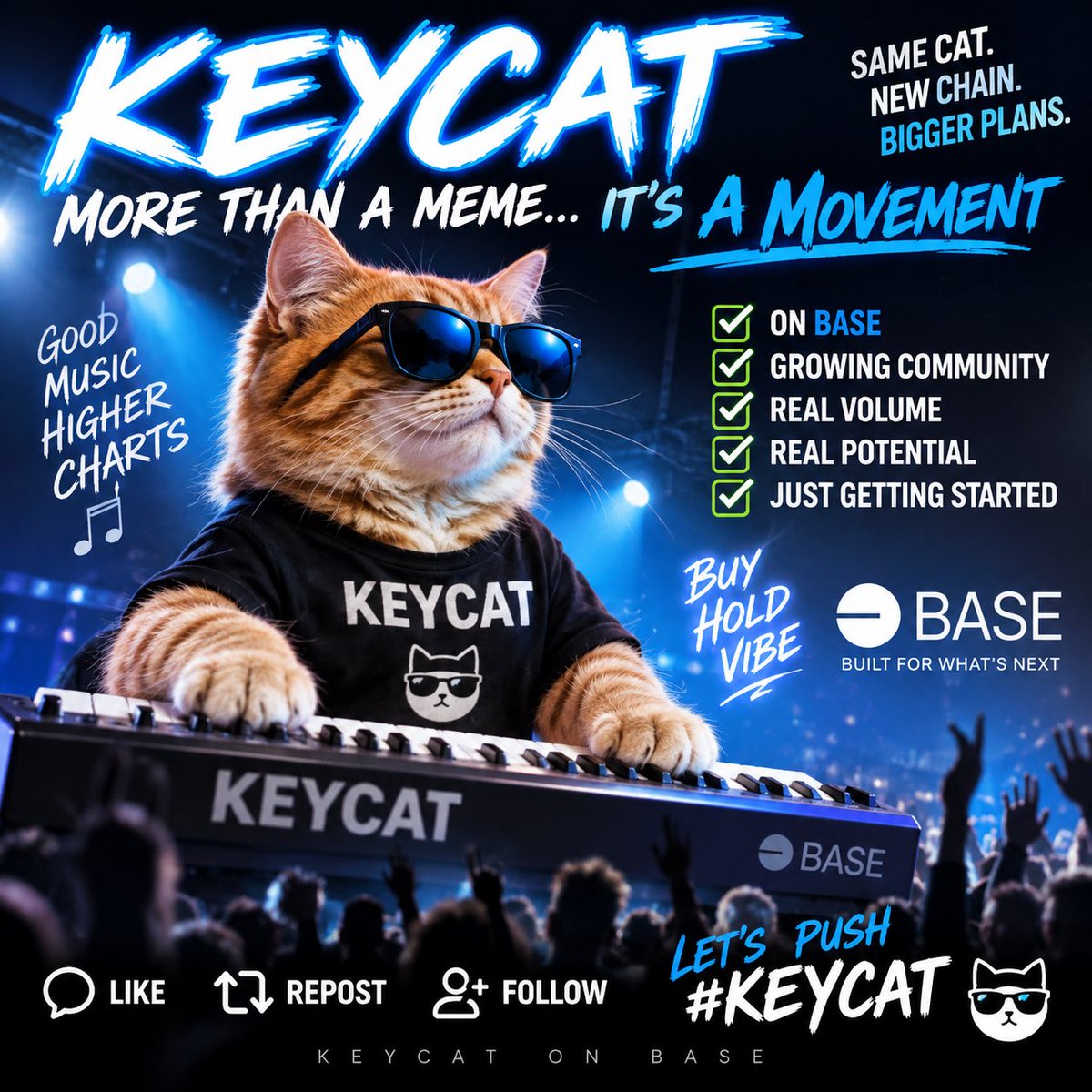 SRice1510's tweet photo. 🎹🐱 $KEYCAT is waking up on Base.

Volume moving. Buyers showing up. The OG internet cat is still here.

Who’s watching KEYCAT this weekend?

@KeyboardCatBase @base @coinbase
$KEYCAT #KEYCAT #Base #BaseChain #Memecoins

Repost if the cat belongs back on everyone’s timeline. 🔵🐱 https://t.co/i3W6VHgc0y