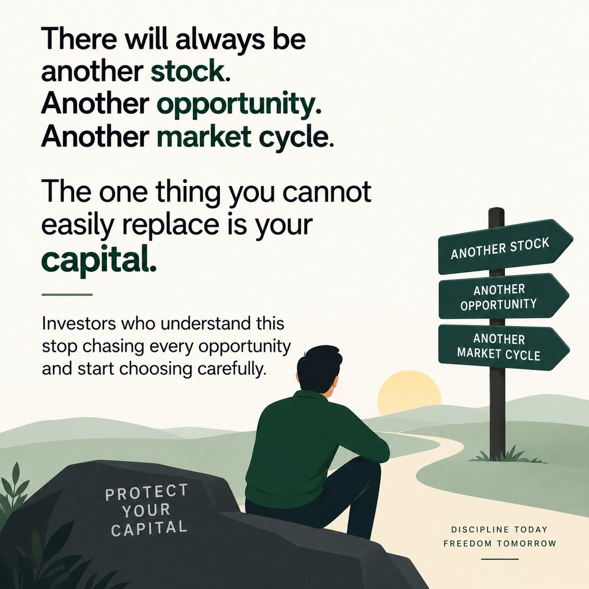 vikasastro15's tweet photo. There will always be another stock.
Another opportunity.
Another market cycle.
#FinancialSuccess #FinancialFreedom #financialeducation #Financialliteracy #FinancialService #Growth #Longterm #Investments #Compounding #Stock #Another #Opportunity #Market #Cycle https://t.co/tnG1ByW1Mp
