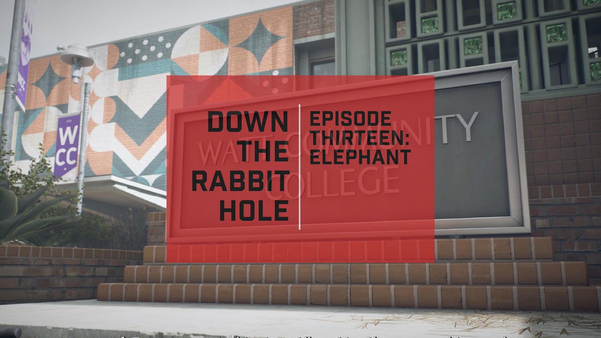 VOIDInteractive's tweet photo. Ears edition of Down the Rabbit Hole is back with Episode 13: Elephant on Spotify. Catch up on the latest lore here:  https://t.co/NOW3Eyj3ov

Active shooters have taken over Watt Community College and time is critical. Shayne and Issac uncover how this situation came to light as the story continues.