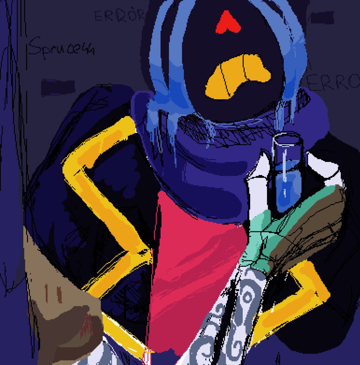 Spruce445's tweet photo. Make him cry

#Errorink #Ink #UndertaleAU #ErrorSans #Error #Undertale #Au #InkSans #InkError https://t.co/a1btuKYeJq
