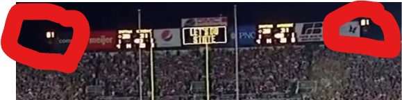 priestk2004's tweet photo. @FiversOmg @mo_irish35 @BigTenNetwork @MSU_Football Where the play clock always was on that scoreboard, I was also there. It was close to a delay of game, 100%, but the photo you shared even shows a second left at that point; that's all I am saying. https://t.co/9Xqi2BsH69