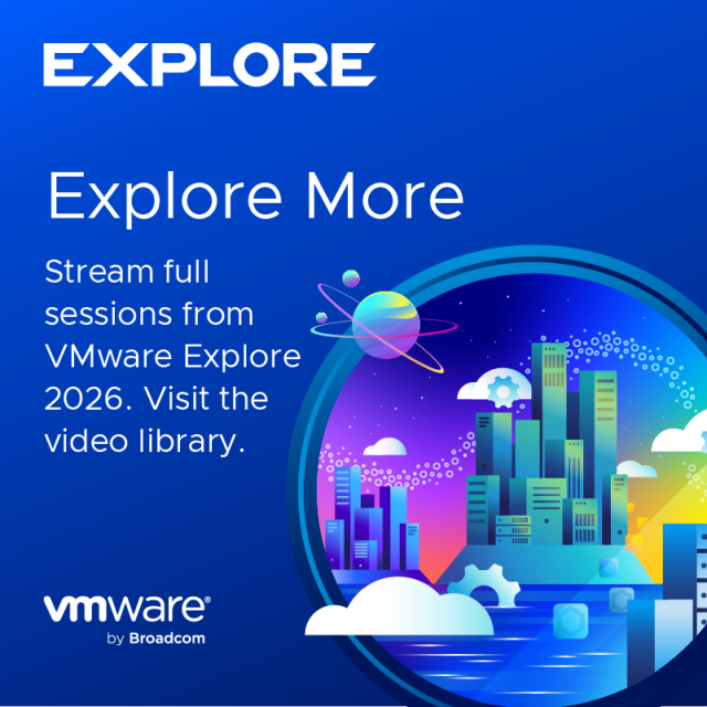 MarcoLuvisi's tweet photo. Ready to dive in? The #VMwareExplore 2026 Video Library is live and available to all. Catch up on hours worth of high-impact sessions from Las Vegas and elevate your cloud expertise from the comfort of your own device. Watch on demand: https://t.co/GKupQcQ7ha https://t.co/KqUTowbpkt