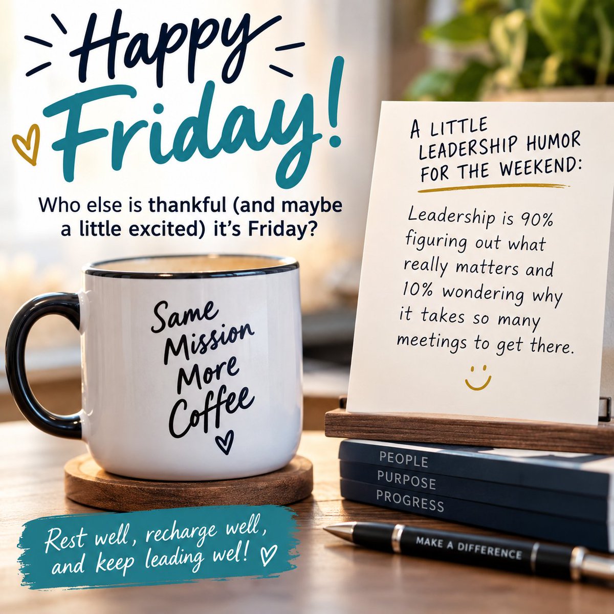 CLALeader's tweet photo. “There is a time for everything, and a season for every activity under the heavens.” — Ecclesiastes 3:1

Leaders, finish well. Rest well. Recharge well.

And apparently…there’s also a time to shut ’er down. 🤠😂☕️ And I'm calling it!  Don't tell the boss! 🤫

Happy Friday! https://t.co/Rbg0PSXSFT