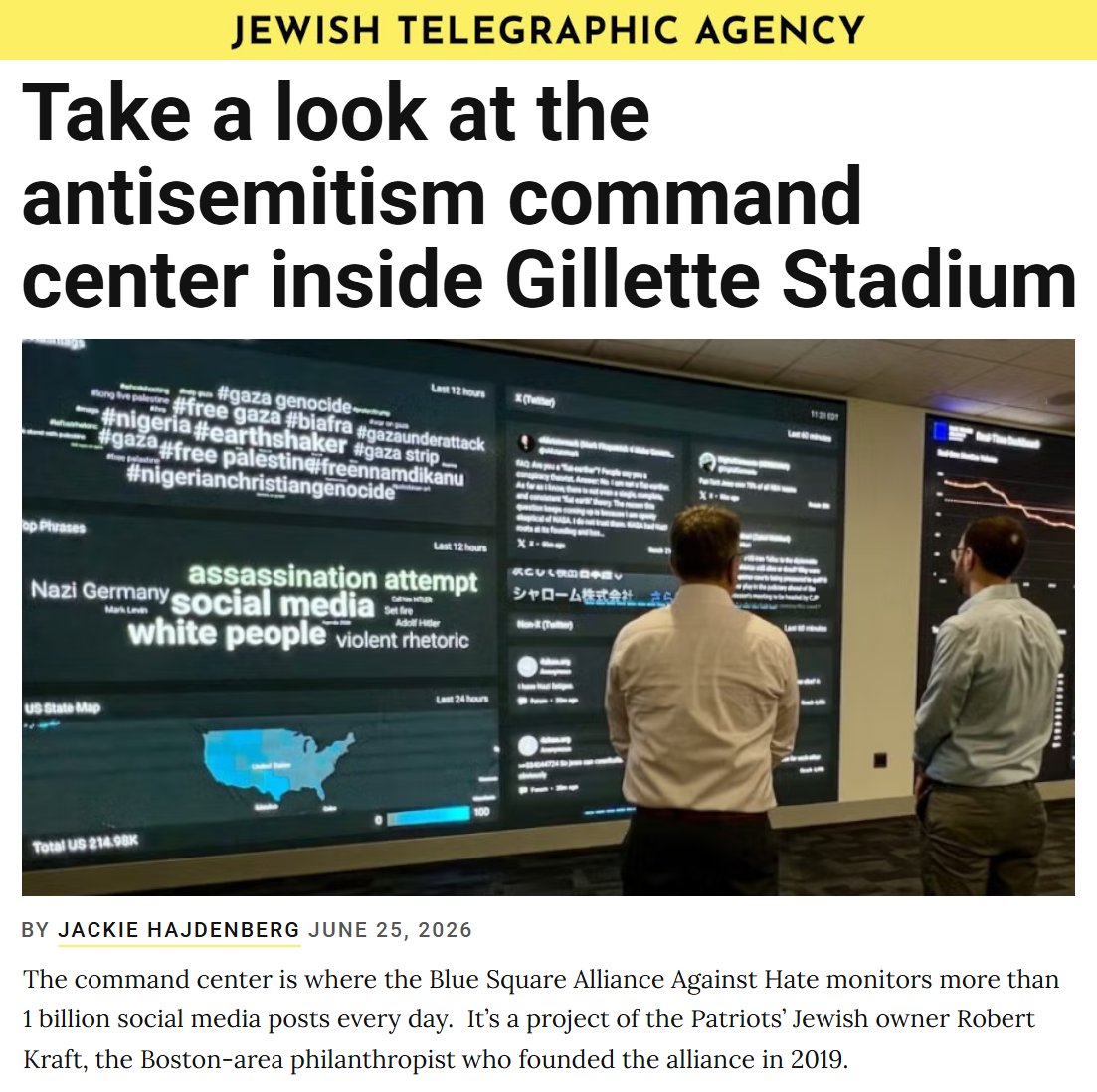 TooWhiteToTweet's tweet photo. The Jewish owner of the New England Patriots operates a literal IDF/ADL outpost inside the stadium.

They monitor posts like the one you're reading right now.

They work with over 200 other Jewish groups, NGOs, businesses, and government bodies to restrict free speech and punish opinions they don't like.

Hey, enjoy the game Sunday!