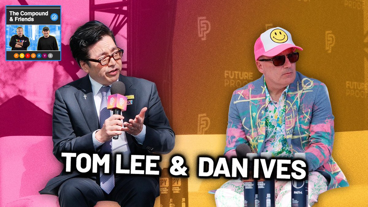 TheCompoundNews's tweet photo. Tom Lee &amp; Dan Ives Explain Everything

@Downtown and @michaelbatnick are joined by @DivesTech and @fundstrat to break down the AI boom, rising rates, Nvidia, the U.S. vs. China AI race, robotics, software, blockchain, Apple, Palantir, and what’s next for the bull market👀 https://t.co/p5ZXmvLOCA