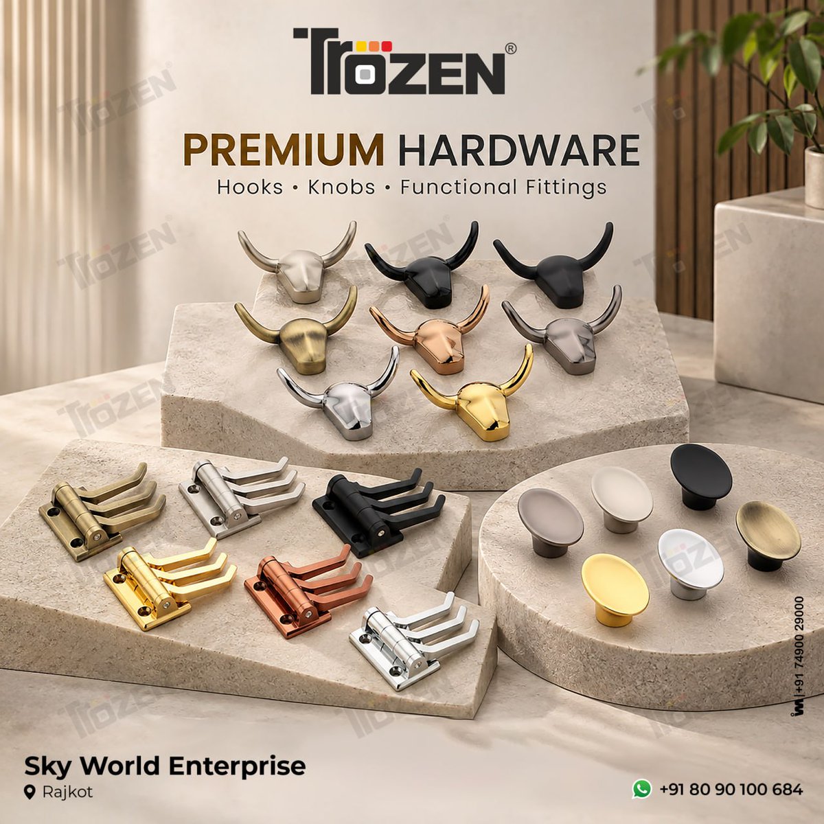 ibais_hardware's tweet photo. SKY WORLD ENTERPRISE | Rajkot ๐ข
PREMIUM HARDWARE
Customer Care - +91 80 90 100 684
WhatsApp: https://t.co/6osNWwqMoV
.
#SkyWorldEnterprise #Trozen #Hooks #Knobs #FunctionalFittings #HardwareFittings #ArchitecturalHardware #FurnitureFittings https://t.co/7z7h1a5iEa