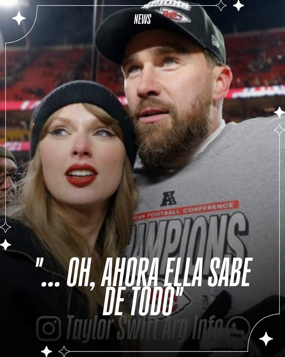 TSARGINF0's tweet photo. 🗣️| Travis habló de cómo Taylor ya sabe todo del fútbol americano 🏈
- Ve las banderas siendo lanzadas y dice algo como: Ah, eso podría ser una retención defensiva.’ Yo como: ¿Qué dijiste, cariño?’ Ella dice: ‘Eso es invasión.’ Yo digo: ‘¿Sabes qué es eso?’ Ahora ella está al día https://t.co/hUvOaQbN1q