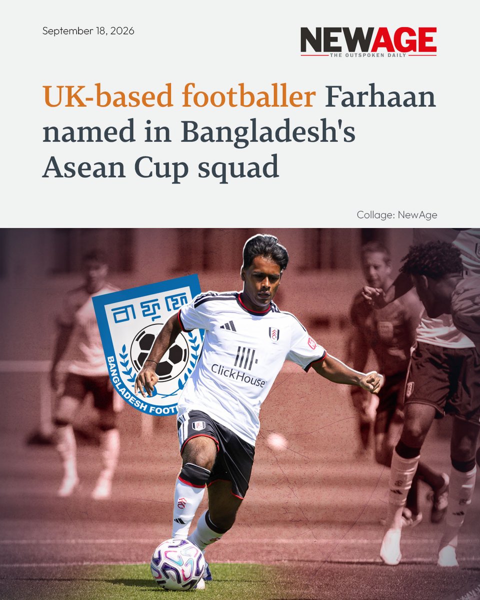 NewAgeBDcom's tweet photo. Bangladesh national football team head coach Thomas Dooley announced a 23-member squad for the inaugural FIFA ASEAN Cup on Friday.
Link in comments
#BangladeshFootballTeam #FIFAASEANCup #farhaanaliwahid #newagebd https://t.co/dyEQAwGl7L