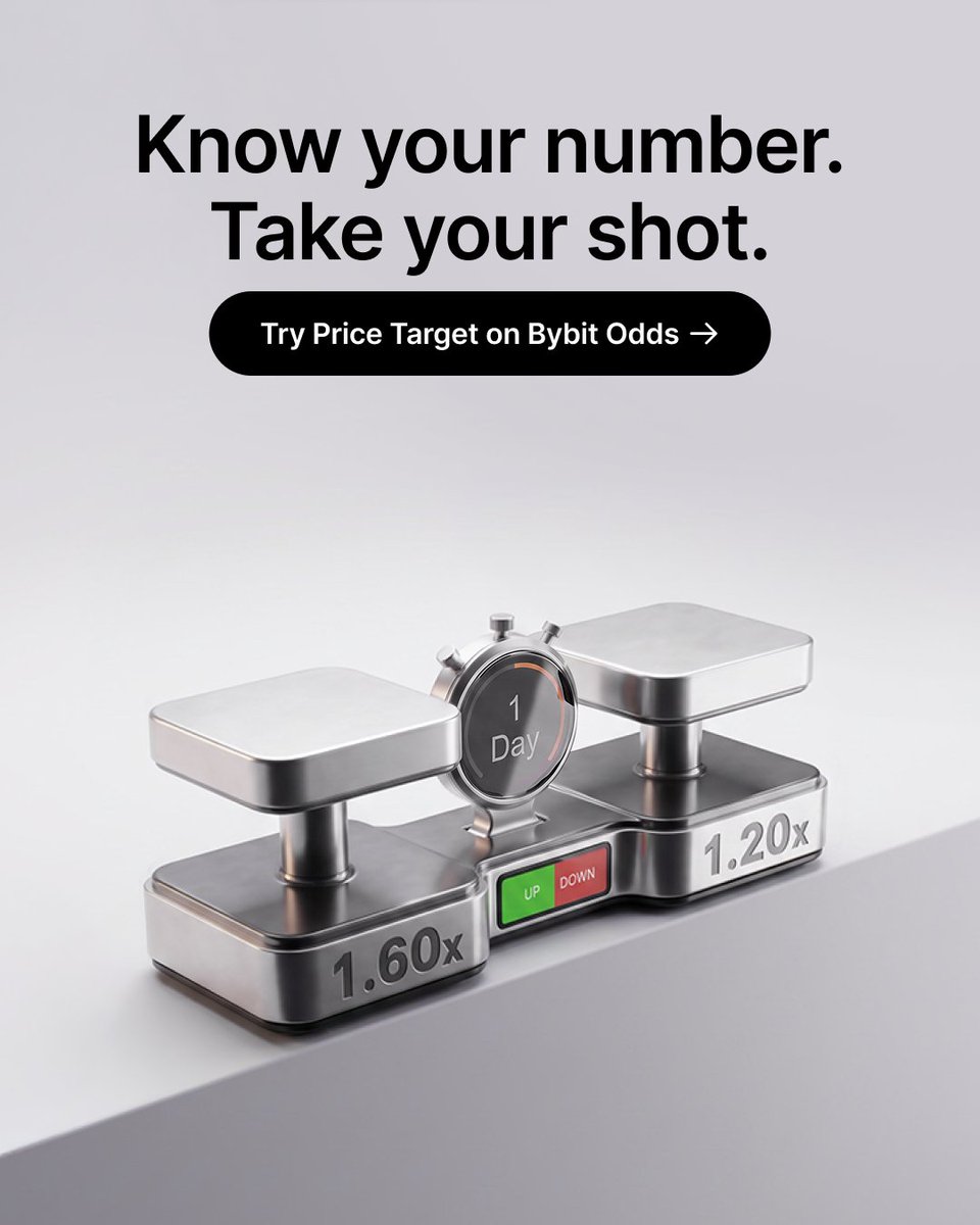 Bybit_Official's tweet photo. Two directions. Multiple targets. Your view matters 👀
Your Odds. Your Shots.

#Bybit Odds #NewFinancialPlatform