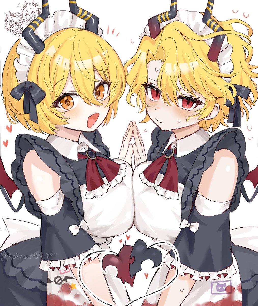 kainarase_you's tweet photo. 小悪魔メイドツインズでお願いします https://t.co/tcfctAS5Wr
