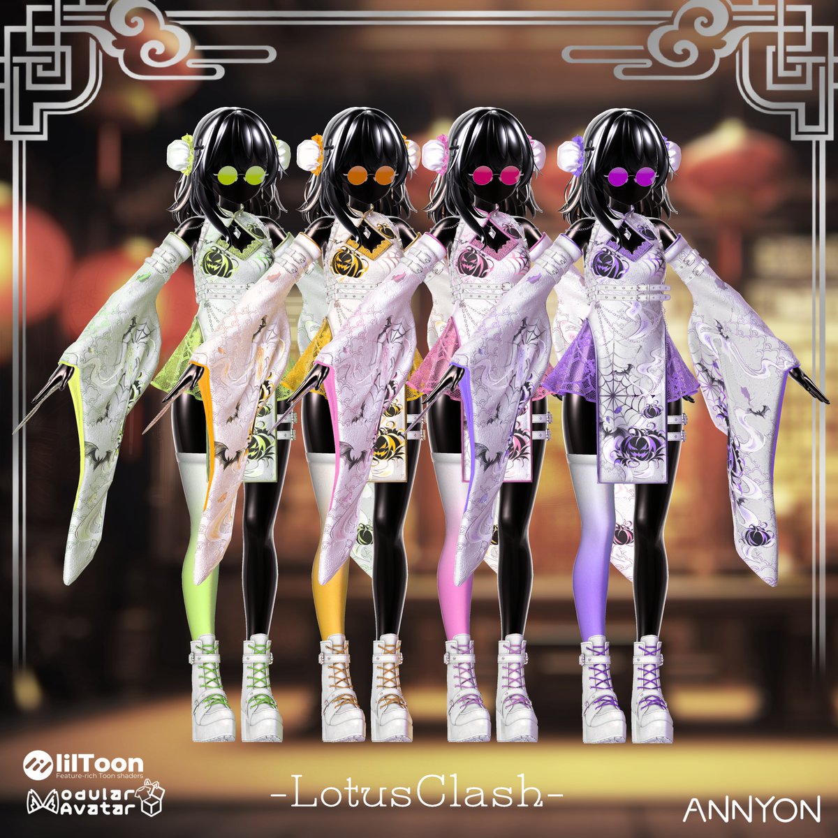 ANNYON_3D's tweet photo. 🎁 新作リリース＆プレゼント企画中 🎁

チャイナ衣装「LotusClash」
URL：https://t.co/0kks84Y9mA

ついにリリースしました！🐼✨
【1名様】にLotusClashをプレゼント🎉

▼ 参加方法
① フォロー＆引用先をいいね
② 引用先をリポスト
③ BOOTHをフォロー＆スキ❤️
引用RPも大歓迎です✨

さらに！
BOOTHのスキが【300】を超えるごとに
当選人数を＋1名追加します🎁
⏰ 9月21日まで
#ANNYON_3D #VRChat