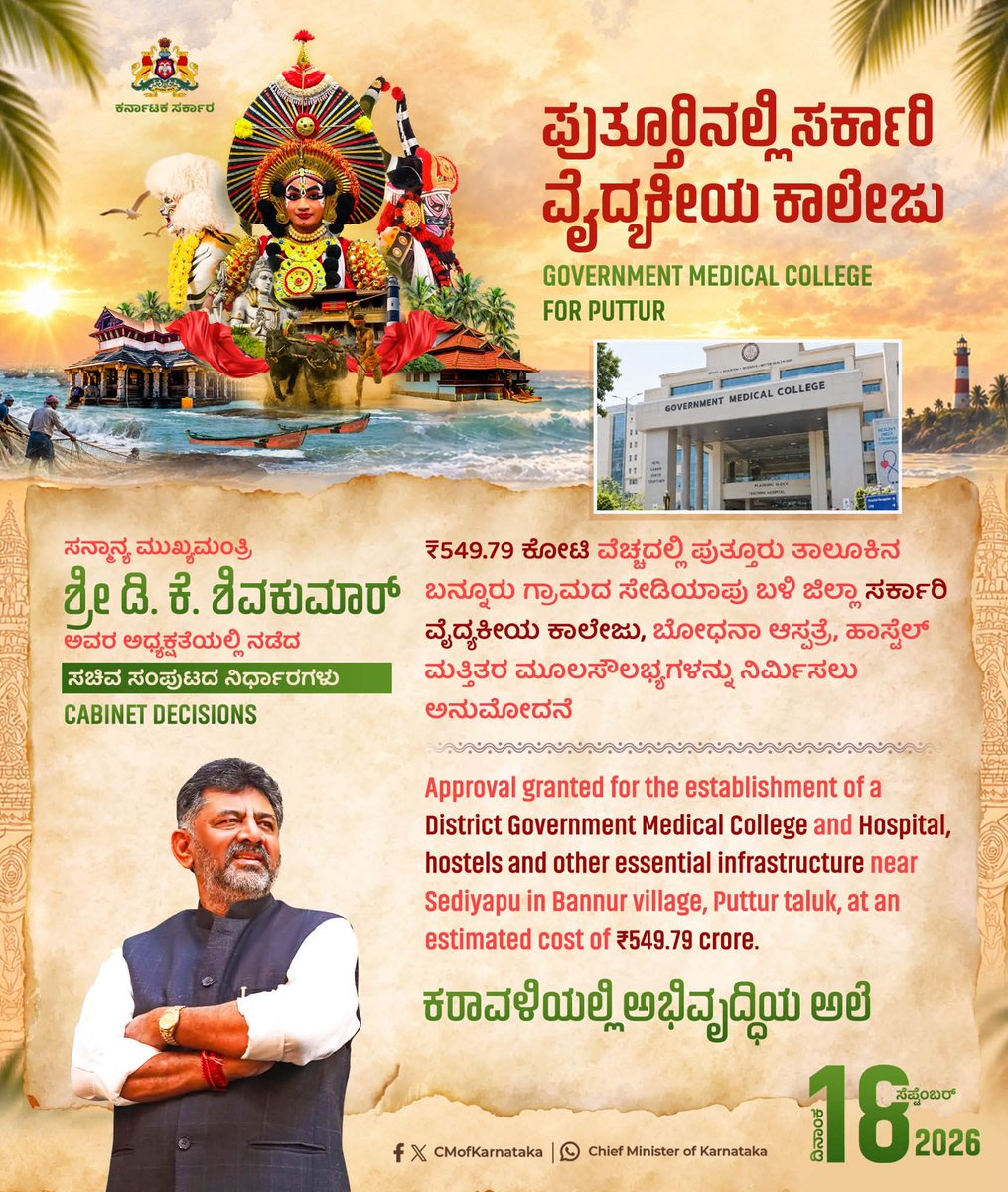 KSBasavanthappa's tweet photo. ಮಂಗಳೂರಿನ ಪ್ರಜಾಸೌಧದಲ್ಲಿ ಸನ್ಮಾನ್ಯ ಮುಖ್ಯಮಂತ್ರಿ ಶ್ರೀ @DKShivakumar  ಅವರ ಅಧ್ಯಕ್ಷತೆಯಲ್ಲಿ ನಡೆದ ಸಚಿವ ಸಂಪುಟ ಸಭೆಯಲ್ಲಿ ಕರಾವಳಿ ಭಾಗದ ಪ್ರವಾಸೋದ್ಯಮ ಬಂಡವಾಳ ಹೂಡಿಕೆ,ಆರೋಗ್ಯ,ಭಾಷೆ ಸೇರಿದಂತೆ ಸರ್ವತೋಮುಖ ಅಭಿವೃದ್ಧಿಗಾಗಿ ತೆಗೆದುಕೊಂಡಿರುವ ಪ್ರಮುಖ ತೀರ್ಮಾನಗಳು ಮತ್ತು ಅನುಮೋದನೆಗೊಂಡ ಯೋಜನೆಗಳು ಇಂತಿವೆ.
#cabinetinmangaluru https://t.co/8SbaZ4j6Vy
