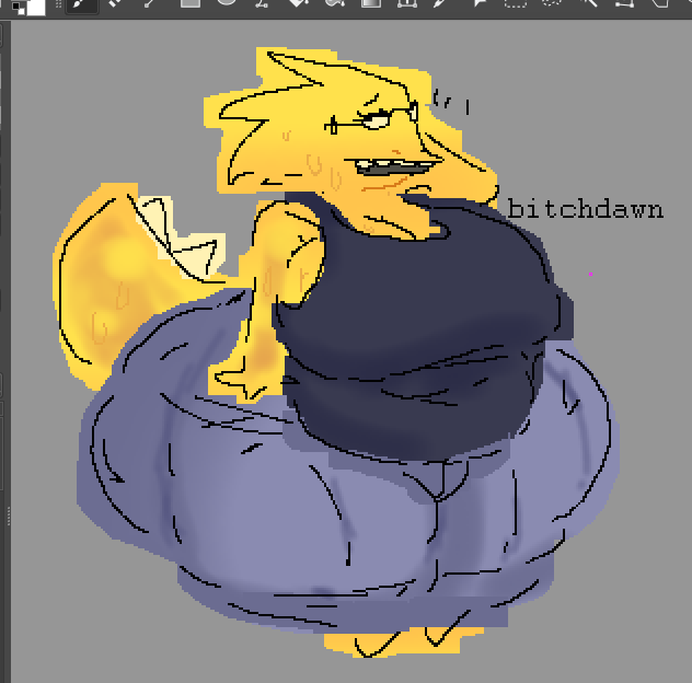 bitchdawn's tweet photo. colored alphys https://t.co/YCW25HxFoc