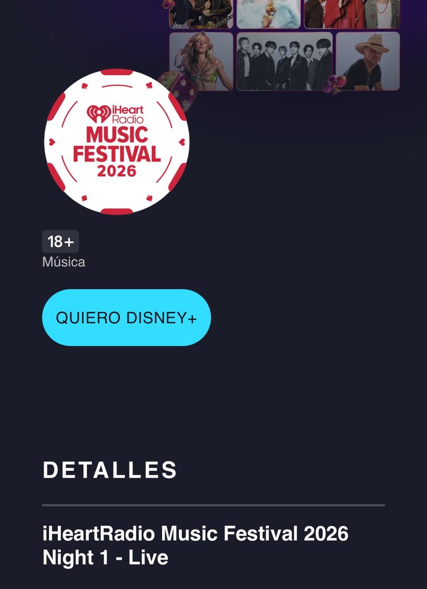 mxcharts's tweet photo. ARMY México, recuerden que el día de hoy son los iHeart Radio Music Awards y #BTS se estará presentando. 

🇲🇽 Podrán verlos desde Disney+ 
https://t.co/l30jQXb4kf
📻 Match (https://t.co/Bamcab3wr4)

🗓️ 18 de Septiembre 
⏰  8:30PM (CST) 🇲🇽
📍T-Mobile Arena en Las Vegas 

¡No te lo pierdas ARMY México! 

BTS AT IHEART RADIO MUSIC FESTIVAL 2026
#BTSxiHeartRadio