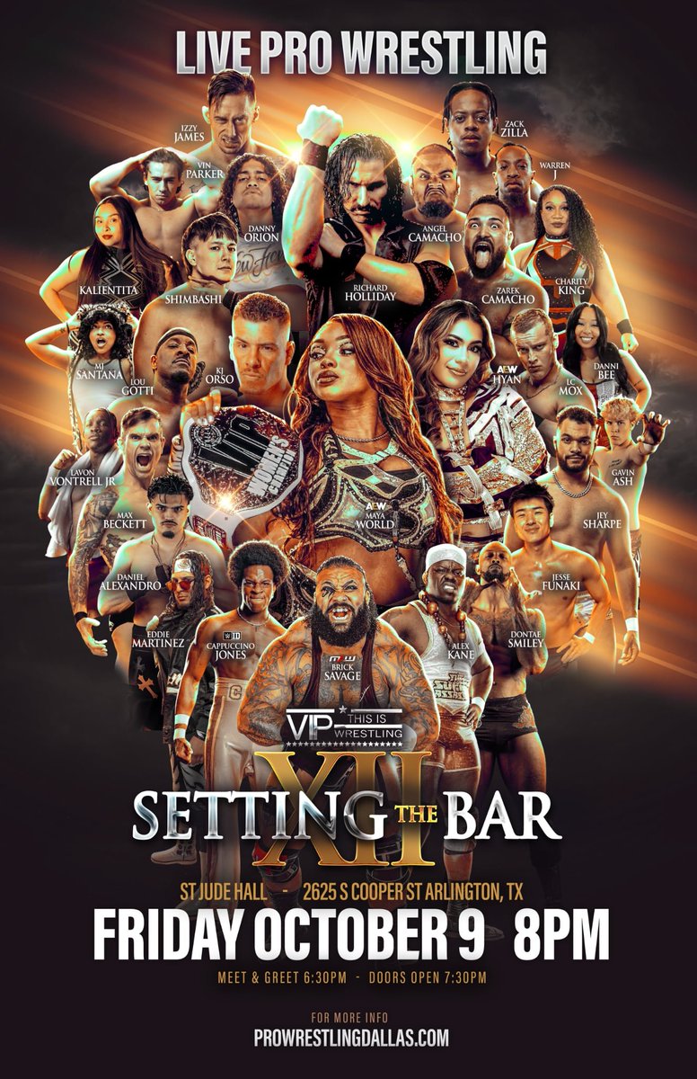 VIP_Wrestling's tweet photo. Come check us out in 3 weeks (Fri Oct 9th) in Arlington, Texas at 8pm

Tickets at https://t.co/MhpziKOuwH https://t.co/ejAUNK7TNV