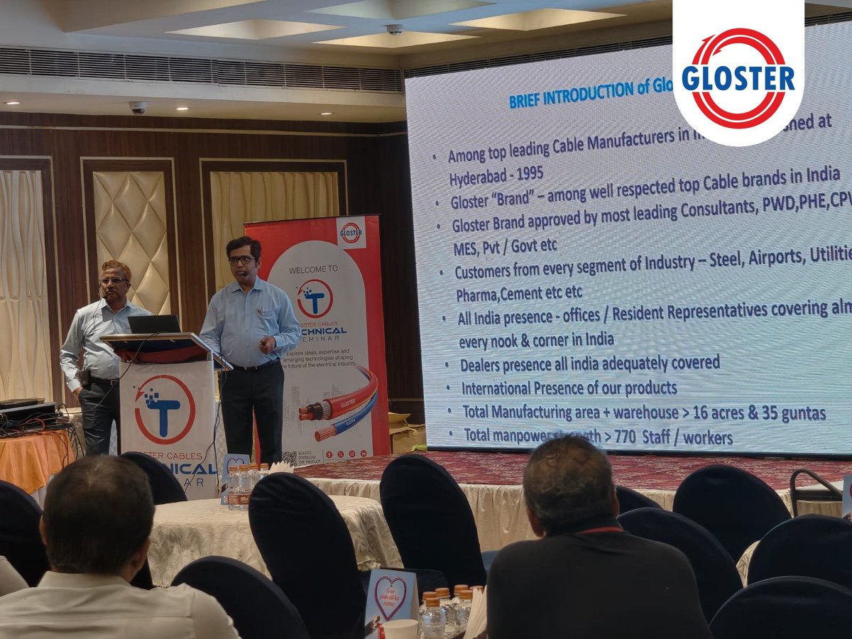 Vinay26426532's tweet photo. A productive day of knowledge sharing &amp; interaction at #DurgapurSteelPlant  on 12th September at Durgapur Citi Residency.
An engaging session with the engineers of Durgapur Steel Plant, filled with valuable discussions and technical insights.
#GlosterCables #cablesandwires https://t.co/W0oQtpvp4w