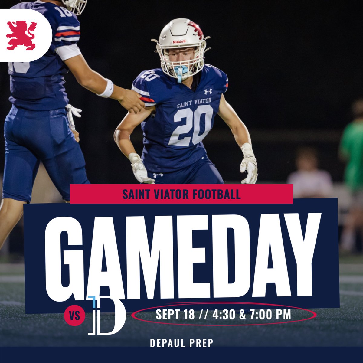 ViatorFball's tweet photo. Week 5
📍 DePaul Prep
JV- 4:30
Varsity - 7:00 https://t.co/XAakpjO94r