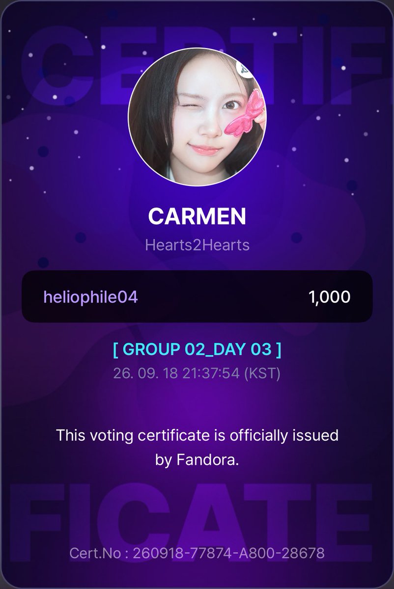 heliophileVTS's tweet photo. To celebrate the opening of our account, despite not meeting the min proofs required, we decided to drop a total of 3,000 jellies for our poll winner #CARMEN congratulations! #heliophile_proofs https://t.co/CTT3xVEKVt