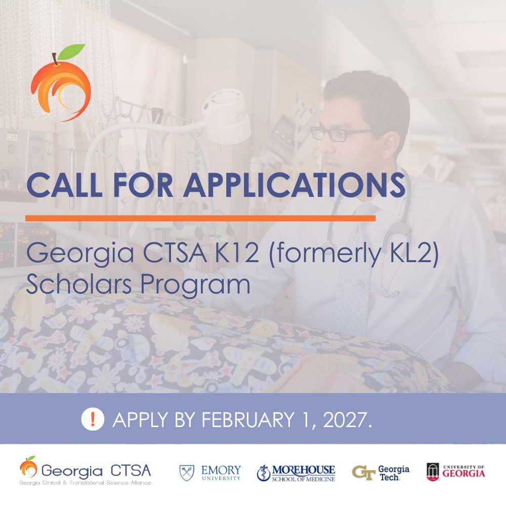 Georgia_CTSA's tweet photo. Applications are NOW open for the Georgia CTSA K12 (formerly KL2) Scholars Program! 

Interested in applying? Attend our K12 Application Workshops on 10/8 &amp; 10/15. Reserve your spot:  https://t.co/MaHWKUV3V7

Visit our website &amp; view application details 👉 https://t.co/oxLHC5BiI6 https://t.co/yAI3QHAHw5