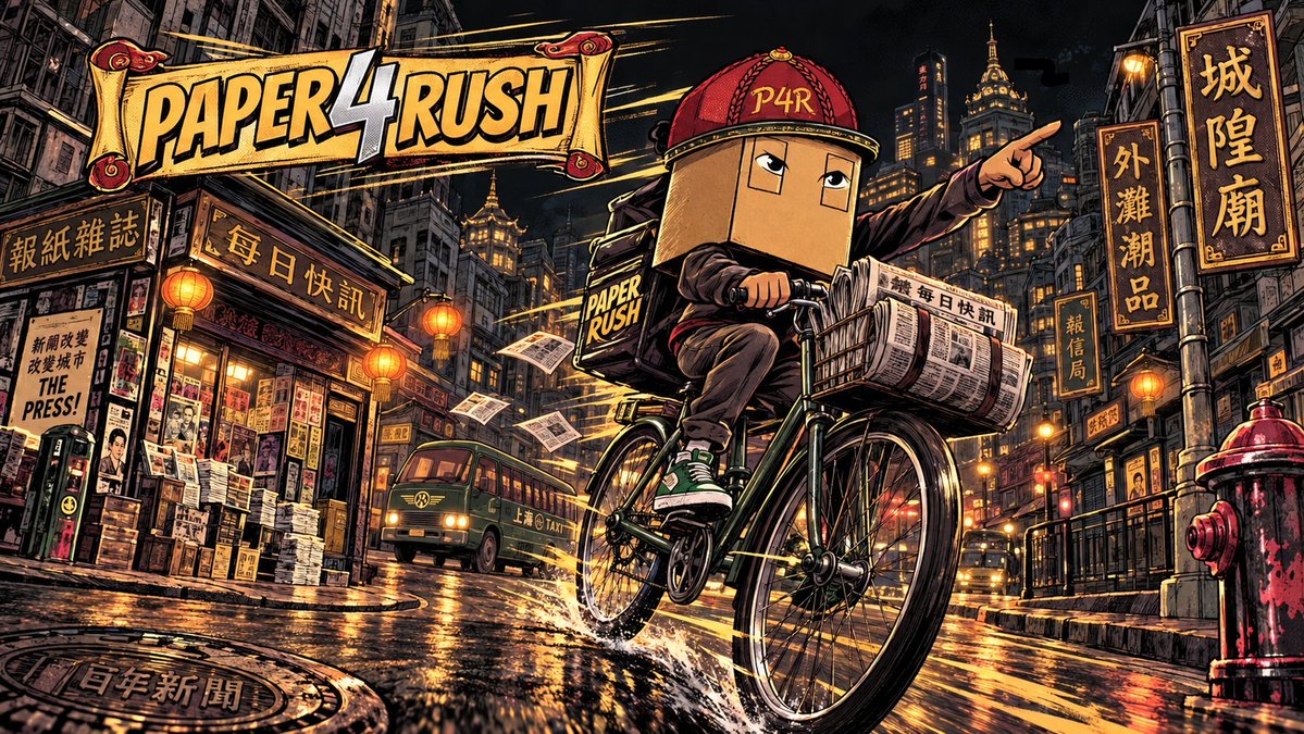 paper4rush's tweet photo. Check the weather. Look at the traffic. Plan the route.
$P4RUSH

Then it’s all you.

Pedal hard, cut through the right streets, keep your momentum, and land those papers without stopping.

The city gives you the problems.
You find the fastest way through them.

每天都有新的路线，新的挑战。
New route. New challenge. Every morning.