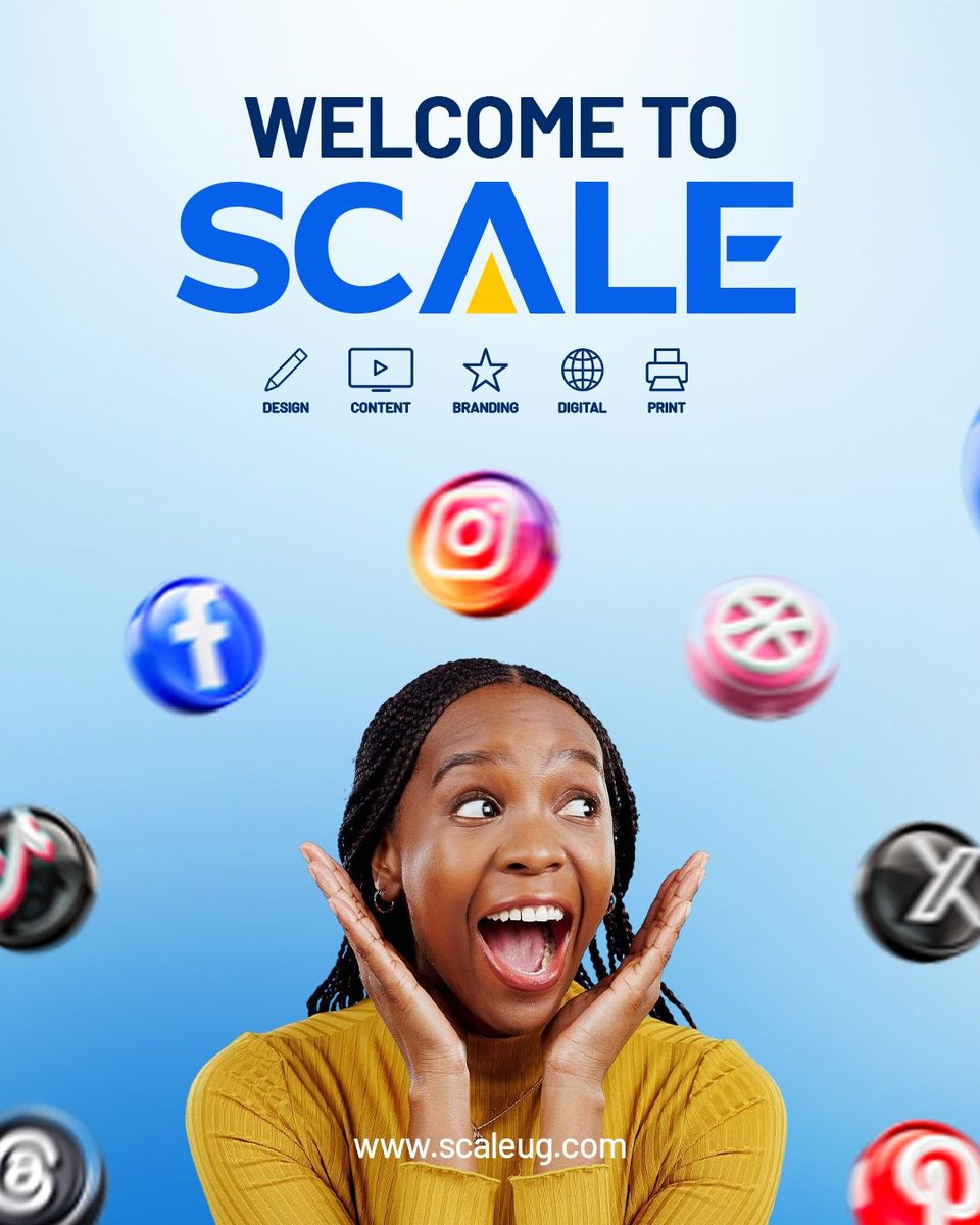 scale_ug's tweet photo. Welcome to SCALE. 
Design. Content. Branding. Digital. Print.

A new identity built around a bigger creative vision.
Ready for what’s next? 
https://t.co/nxDV6McBmn

#WeAreSCALE https://t.co/7PwqZAdfnZ