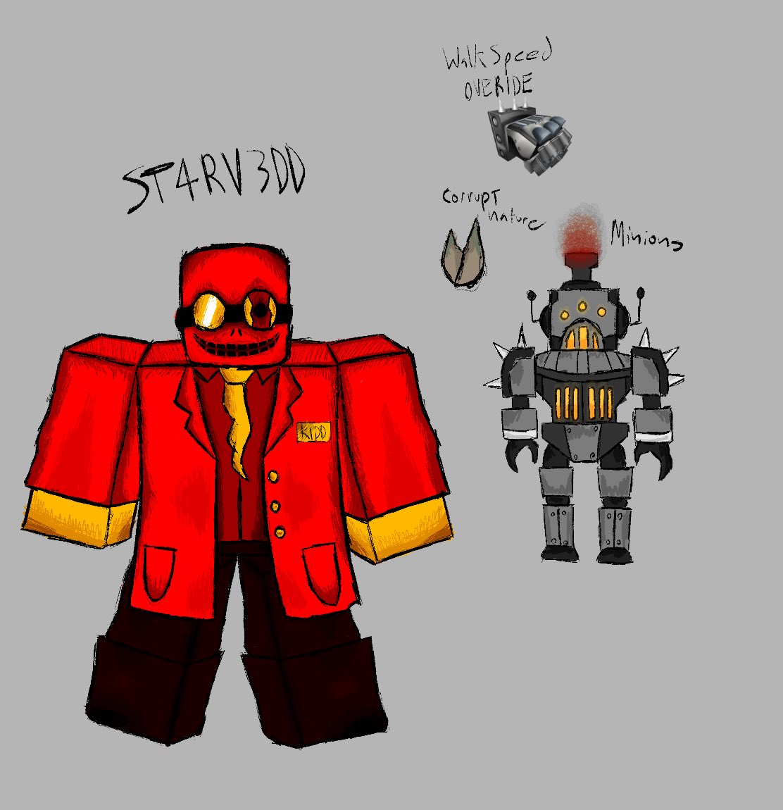 zoreyed's tweet photo. “Y0U D0N'T 3V3N KN0W Y0UR 0WN F4T3 F4TH3R!"

(repost because FLOP) My C00LKIDD skin concept refrencing Starved Eggman!

#forsaken #forsakenrblx #homicidalporkchops https://t.co/s4LwIewmRz