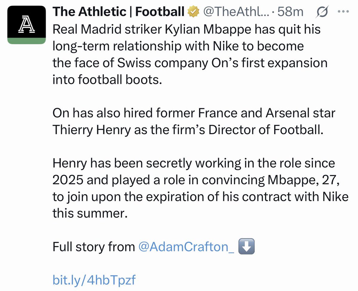 ITKSpace's tweet photo. People will always try to discredit me, but until today there were zero links between Swiss company On and football or the brand targeting football players.

I reported it three months ago. 

Today, Kylian Mbappé officially joined On.

I’m inside the industry, no matter how hard some of you try to pretend otherwise.