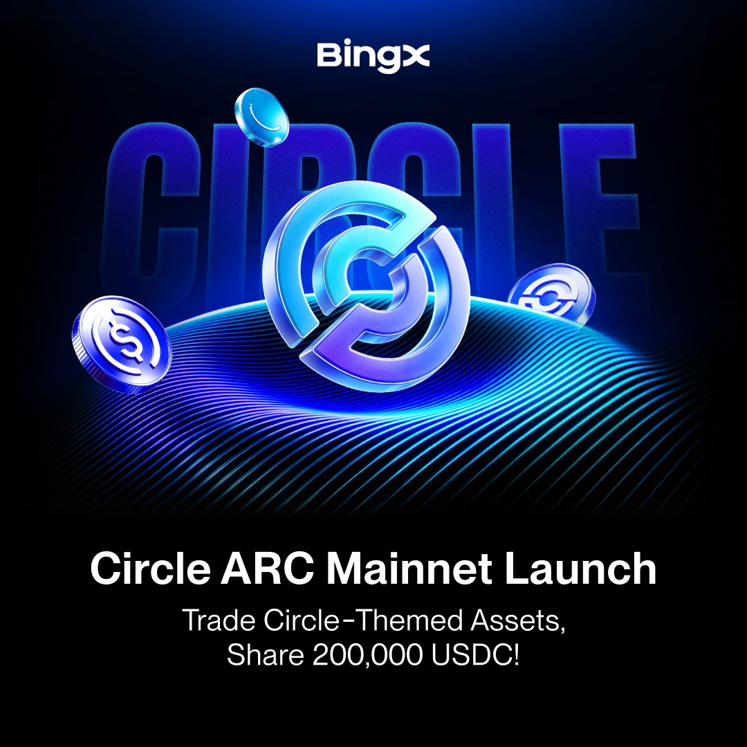 alinaccessible's tweet photo. I usually wait for the hype around a new launch to settle before forming an opinion.

$ARC going live is interesting for the stablecoin space, especially with USDC playing a key role. BingX is also running a 200,000 $USDC trading event tied to Circle-themed assets. https://t.co/eIkK8piZLu