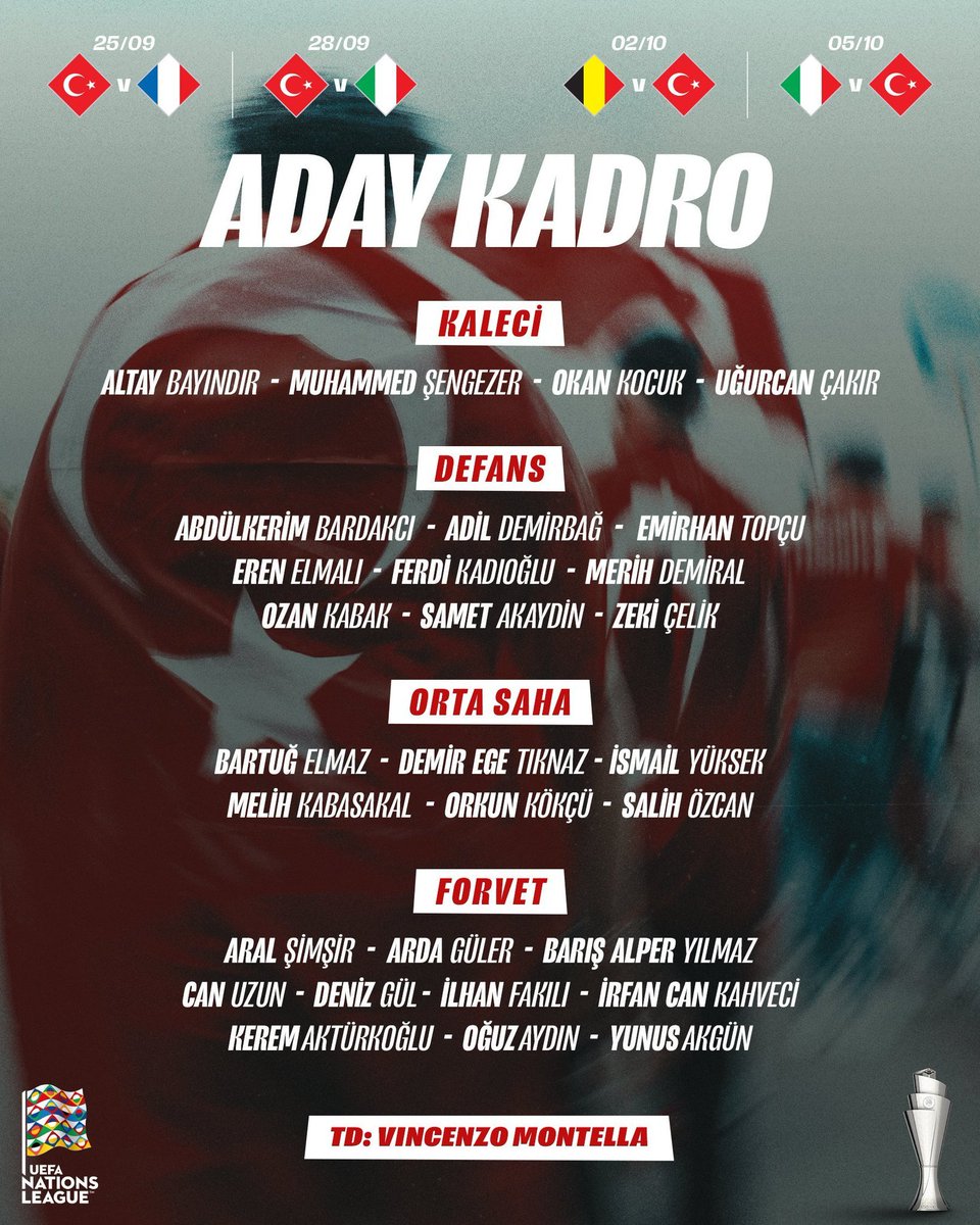 TekYolFener's tweet photo. #SONDAKİKA | A Milli Takımımızın aday kadrosu açıklandı. https://t.co/i9W6g3PVU4