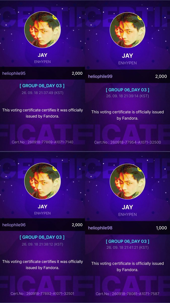 heliophileVTS's tweet photo. Congratulations for winning the poll and most number of proofs. 8,000 total jellies dropped for #JAY #heliophile_proofs https://t.co/t0PTjneVaW