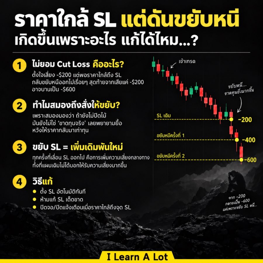 ILearnALot_BTC's tweet photo. ราคาใกล้ SL แต่ดันขยับหนี 
เกิดขึ้นเพราะอะไร แก้ได้ไหม…?
 ━

◾️ ไม่ยอม Cut Loss มันเป็นยังไง..? 
◾️ ทำไมสมองสั่งให้ขยับหนี ทั้งที่รู้ว่าไม่ควร 
◾️ ทุกครั้งที่ขยับหนี คือการเดิมพันใหม่ 
◾️ เครื่องมือที่กันไม่ให้ใจไปแตะ SL ที่ตั้งไว้ 
.
👀 อ่านเพิ่มเติม https://t.co/aI7OnXzk39 https://t.co/jdU0umELy6